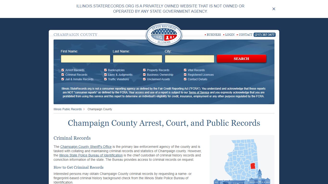 Champaign County Arrest, Court, and Public Records