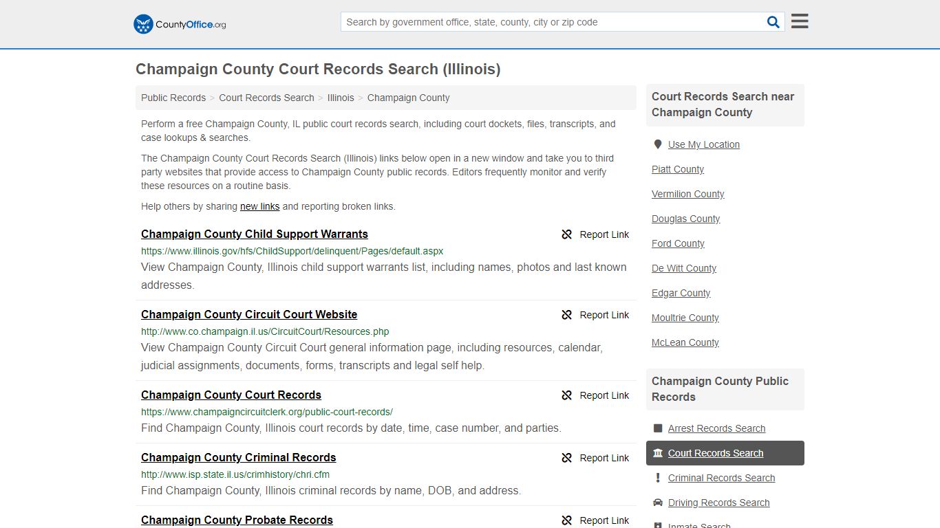 Court Records Search - Champaign County, IL (Adoptions ...