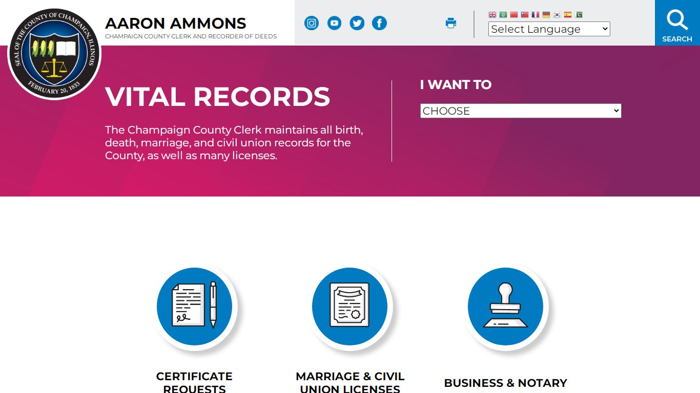 Vital Records | Champaign County Clerk