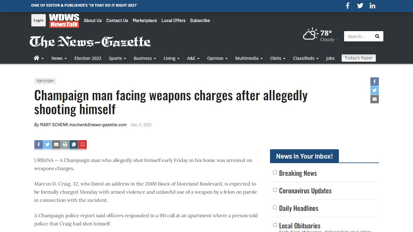 Champaign man facing weapons charges after allegedly ...